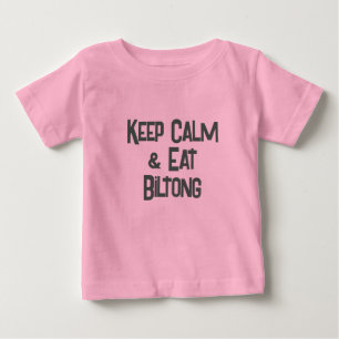 Camiseta Para Bebê Engraçado sul-africano Mantenha a calma e coma Bil