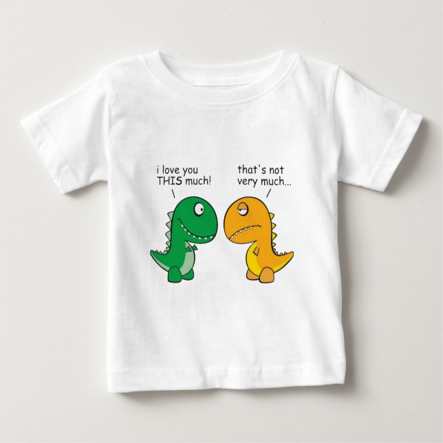 Camiseta Para Bebê engraçado-T-Rex-pequeno-braço-desenhos animados (Frente)