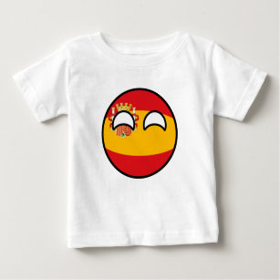 Camiseta Para Bebê Engraçado Tendência Geeky Espanha Countryball