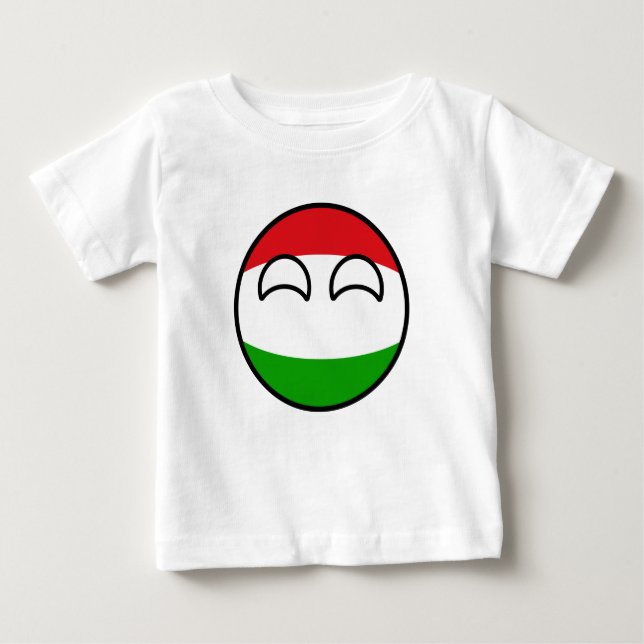 Camiseta Para Bebê Engraçado Tending Geeky Hungria Countryball (Frente)