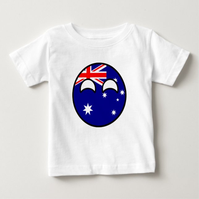 Camiseta Para Bebê Engraçado Trending Geeky Austrália Countryball (Frente)