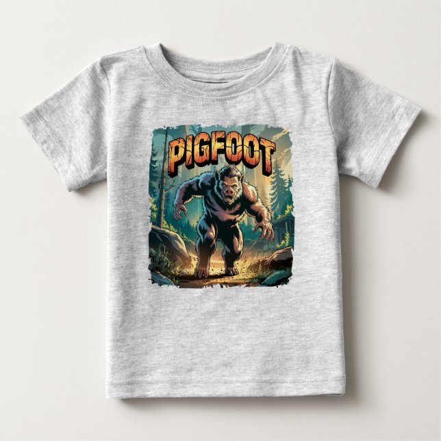 Camiseta Para Bebê Engrenagem à Ilustração do Pigfoot (Frente)