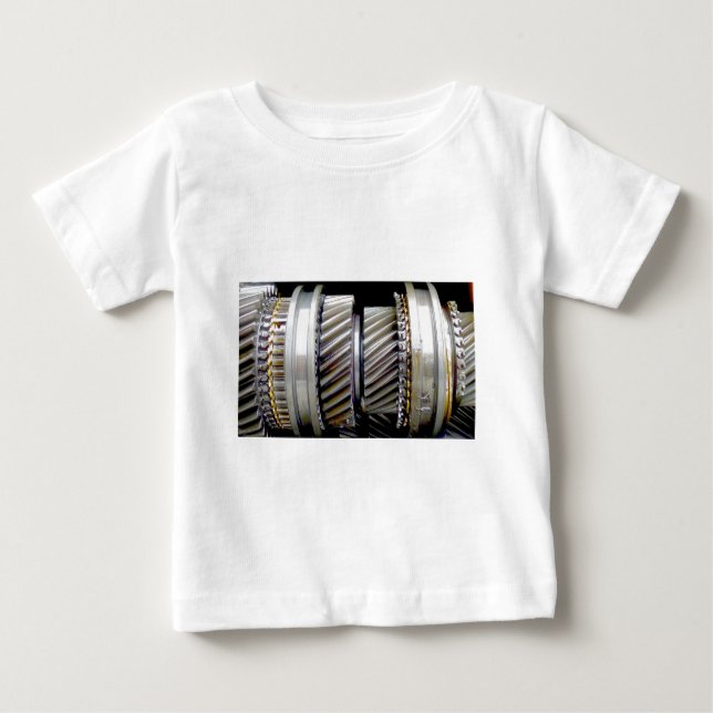 Camiseta Para Bebê Engrenagens industriais (Frente)
