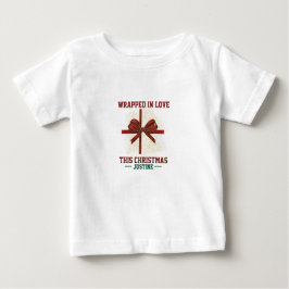 Camiseta Para Bebê Enrolada no Amor Este Natal | Bebê Personalizado