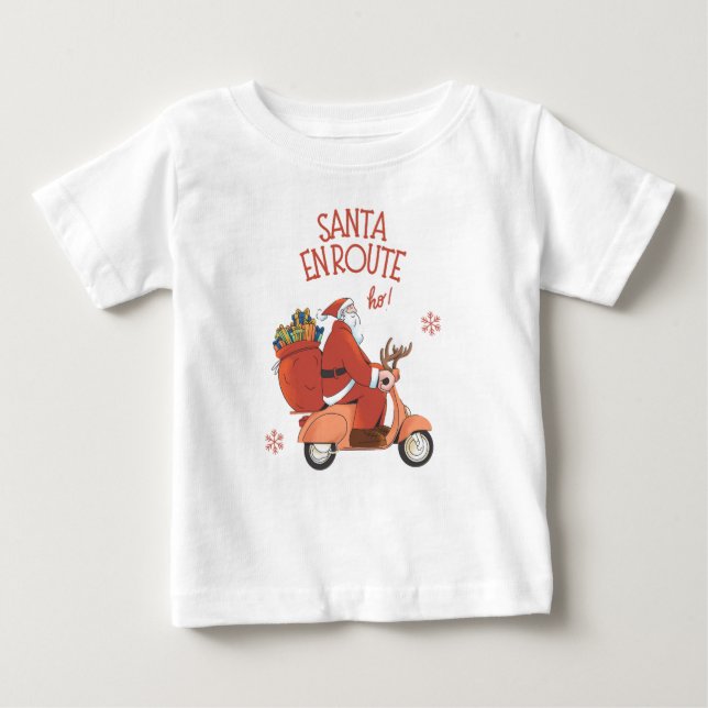 Camiseta Para Bebê enroute de papais noeis (Frente)