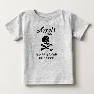 Camiseta Para Bebê Ensine-me a falar como um bebê pirata