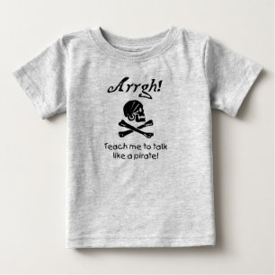 Camiseta Para Bebê Ensine-me falar como um bebê do pirata