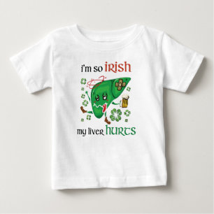 Camiseta Para Bebê Então irlandês meu fígado dói