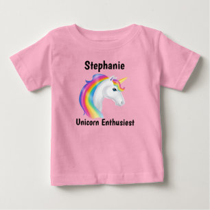 Camiseta Para Bebê Entusiasta do Unicorn
