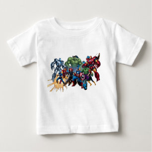 Camiseta Para Bebê Epic Showdown: Vingadores vs. Soldados Inimigos