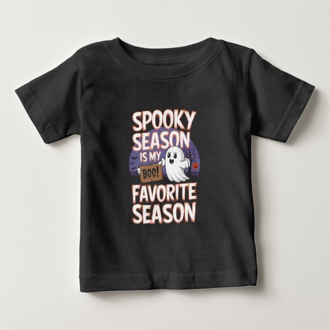 Camiseta Para Bebê Época assustadora Halloween (Frente)