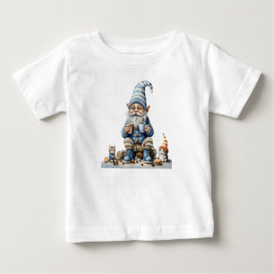 Camiseta Para Bebê Época de Gnome e inverno