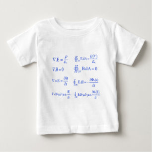 Camiseta Para Bebê equação da física do maxwell
