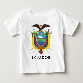Camiseta Para Bebê Equador - símbolo/casaco de armas/bandeira/cores/e