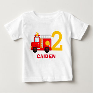 Camiseta Para Bebê Equipamento de Festa de aniversário de Bombeiros d