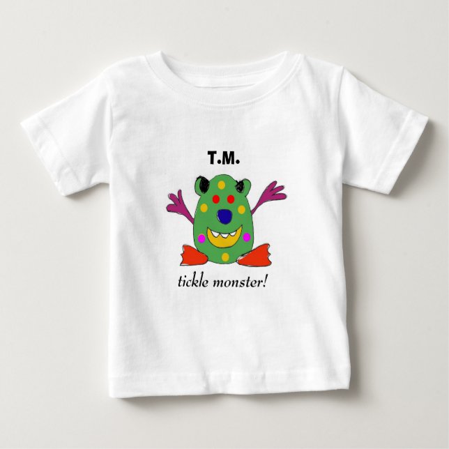 Camiseta Para Bebê Equipamento do bebê do monstro das cócegas (Frente)