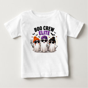 Camiseta Para Bebê Equipe Boo Elite Amigos Divertidos de Fantasmas Ha