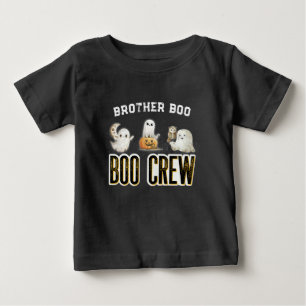Camiseta Para Bebê Equipe Boo Irmão Personalizado Halloween