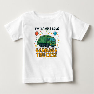 Camiseta Para Bebê Equipe de Aniversário do Caminhão de Lixo - Aniver
