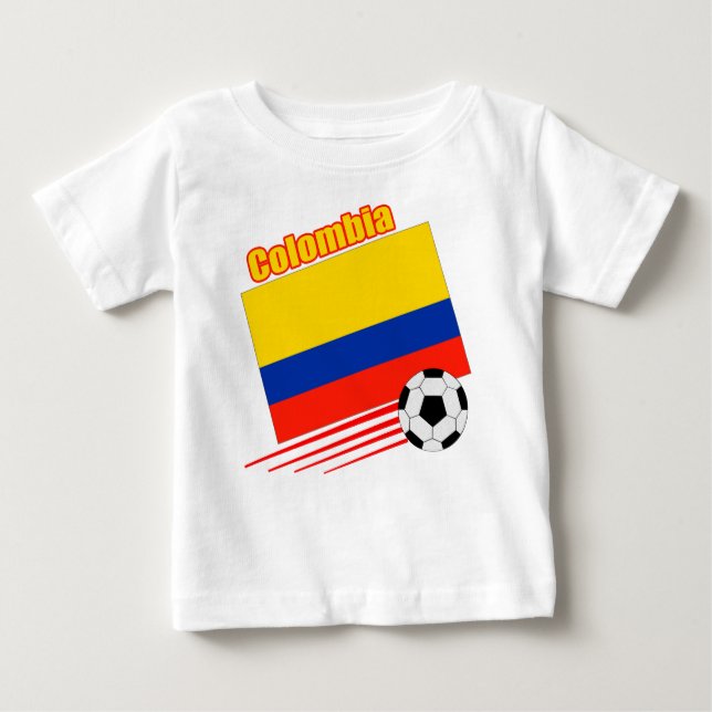 Camiseta Para Bebê Equipe de futebol de Colômbia (Frente)