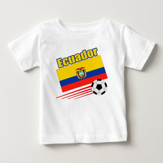 Camiseta Para Bebê Equipe de futebol de Equador (Frente)