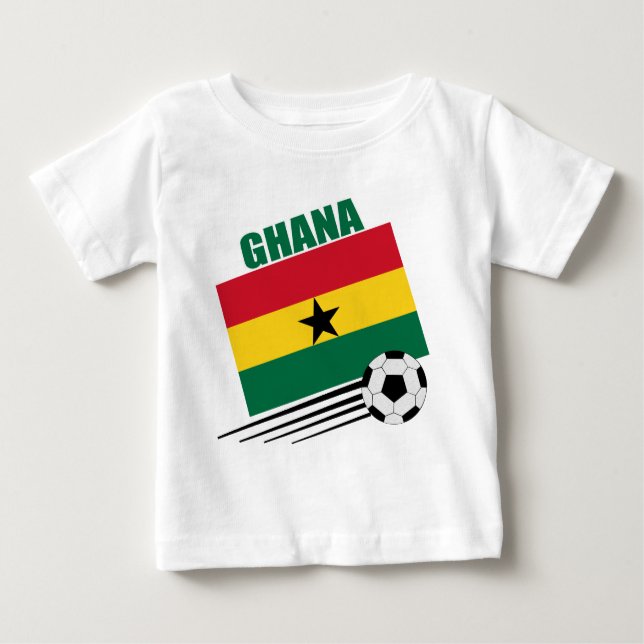 Camiseta Para Bebê Equipe de futebol de Ghana (Frente)