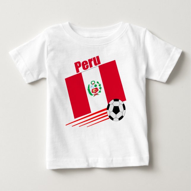 Camiseta Para Bebê Equipe de futebol peruana (Frente)