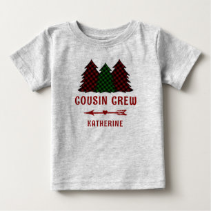 Camiseta Para Bebê Equipe de Primos Personalizada com Árvores de Nata