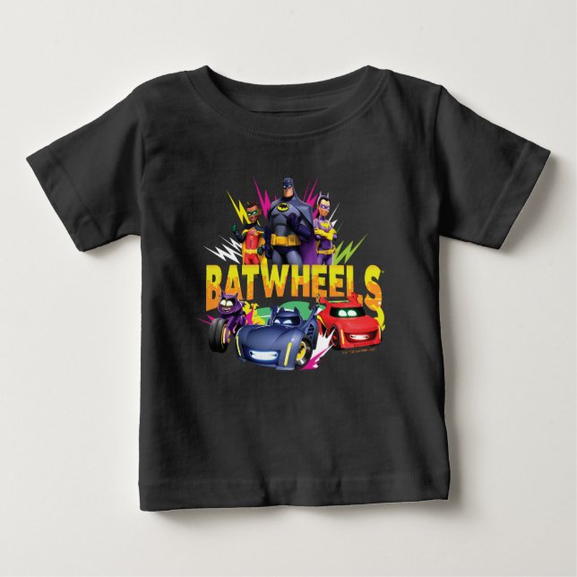 Camiseta Para Bebê Equipe de super-heróis BatWheels™ (Frente)