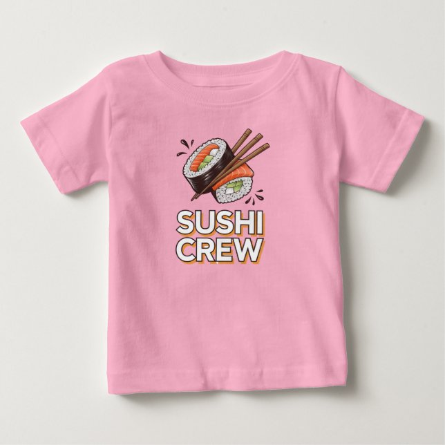 Camiseta Para Bebê Equipe de Sushi (Frente)