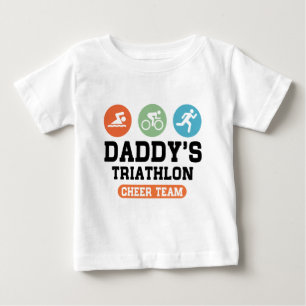 Camiseta Para Bebê Equipe do elogio do Triathlon do pai