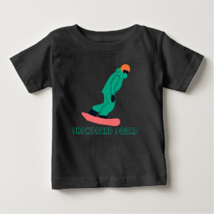 Camiseta Para Bebê Equipe do Esquadrão Freeride Snowboarder