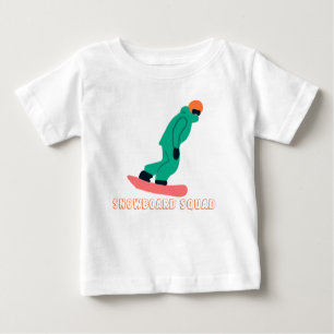 Camiseta Para Bebê Equipe do Esquadrão Freeride Snowboarder