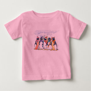 Camiseta Para Bebê Equipe do esqui do pinguim