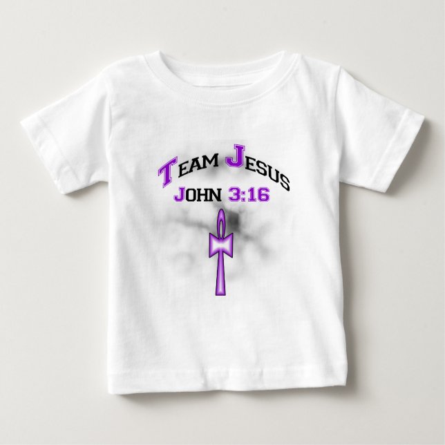 Camiseta Para Bebê Equipe Jesus Christian John 316 (Frente)