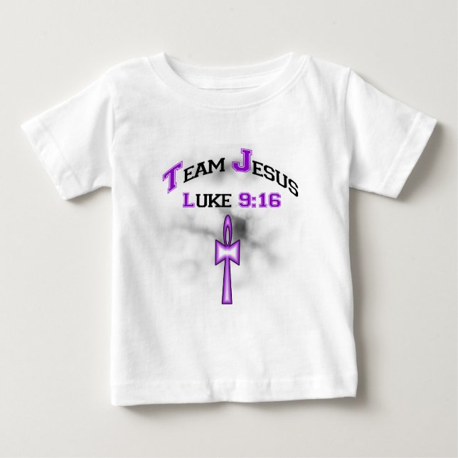 Camiseta Para Bebê Equipe Jesus Luke 916 (Frente)