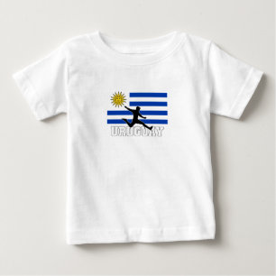 Camiseta Para Bebê Equipe Nacional de Futebol do Uruguai