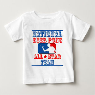 Camiseta Para Bebê Equipe nacional de Pong da cerveja