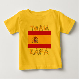 Camiseta Para Bebê Equipe Rafa com bandeira espanhola