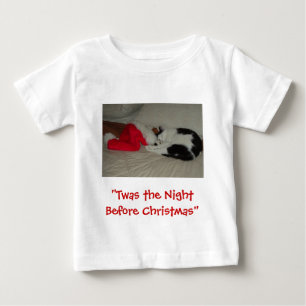 Camiseta Para Bebê Era a noite antes do Natal Kitten