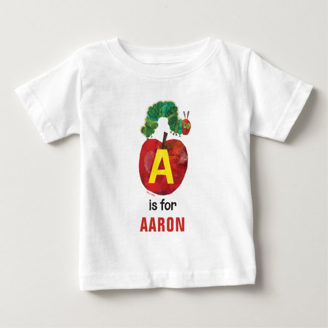 Camiseta Para Bebê Eric Carle | A é para a Apple (Frente)
