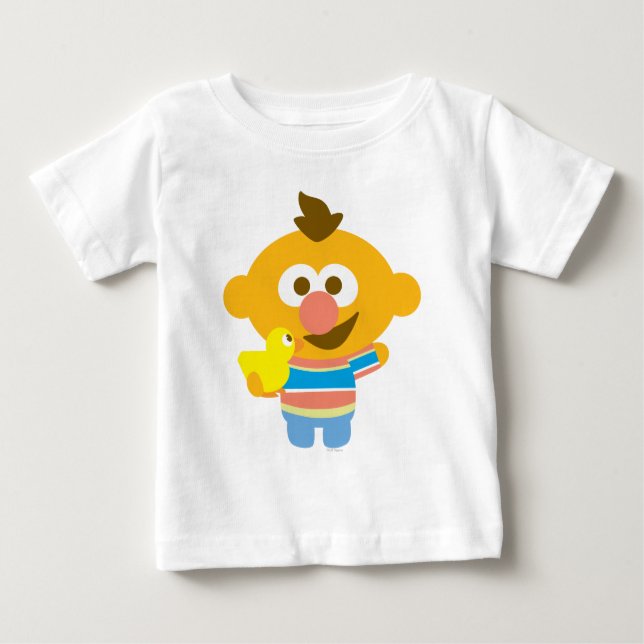 Camiseta Para Bebê Ernie Baby Face and Duckie (Frente)