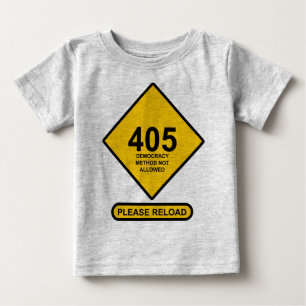 Camiseta Para Bebê Erro 405: Método de Democracia Não Permitido
