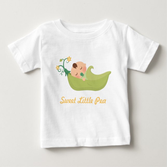 Camiseta Para Bebê Ervilha doce em um pote para bebê (Frente)