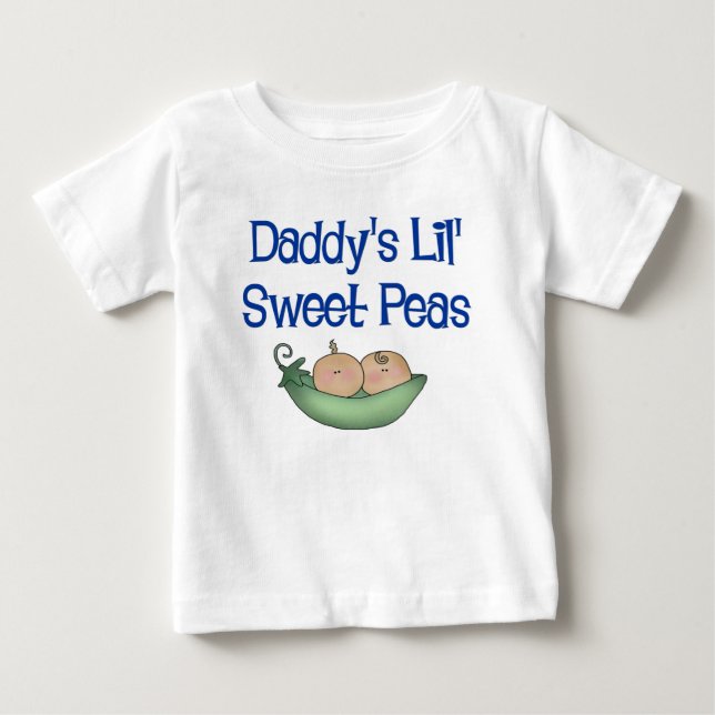 Camiseta Para Bebê Ervilhas doces do LIl do pai (Frente)