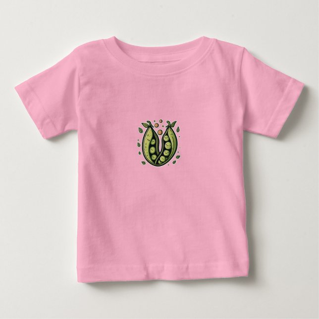 Camiseta Para Bebê Ervilhas em potes (Frente)