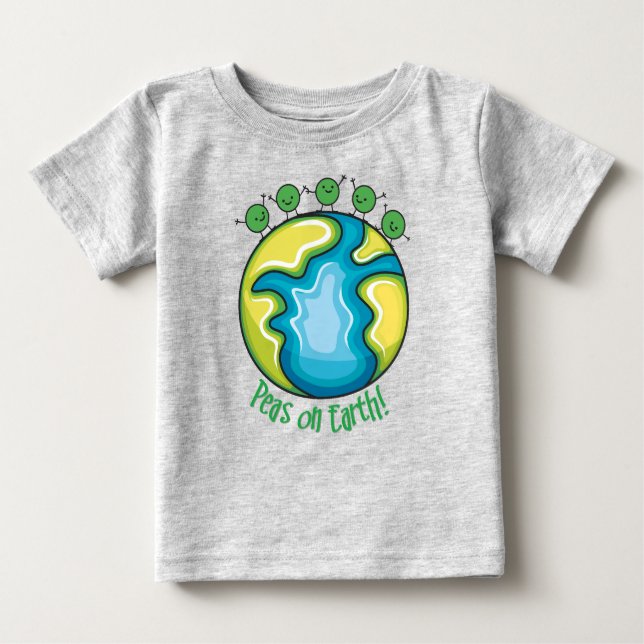 Camiseta Para Bebê Ervilhas na Terra (Frente)
