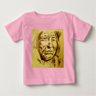 Camiseta Para Bebê Esboço a lápis do chefe indiano
