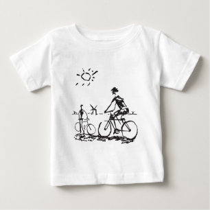Camiseta Para Bebê Esboço da bicicleta do andando de bicicleta