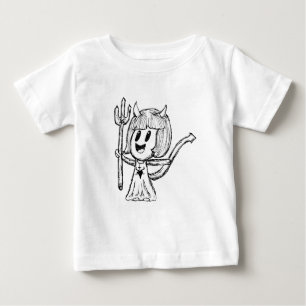 Camiseta Para Bebê Esboço da Menina do Diabo